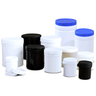 Αγορά Υλικό λευκό και μαύρο HDPE πλαστικό δοχείο αποθήκευσης Φιάλες με ευρύ στόμα με εσωτερικό κάλυμμα ηλεκτρονική κατασκευή