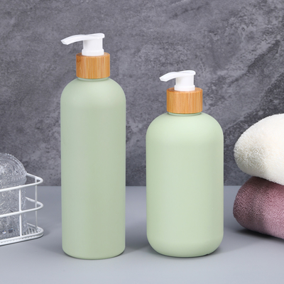 Αγορά 400 ml 500 ml Soft Touch Cosmetic Squeeze Bottle με κάλυμμα από μπαμπού για σαμπουάν λοσιόν βουτύρου σώματος ηλεκτρονική κατασκευή