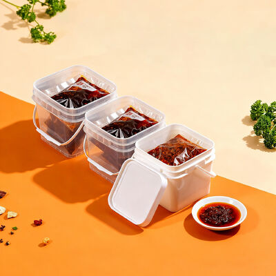 Αγορά Πρωταθλήματα διαφανής τετραγωνικής πλαστικής κουβάς για σάλτσα κουβάς συσκευασίας για κοντέινερ καρυκευμάτων ηλεκτρονική κατασκευή