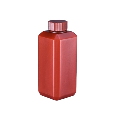 250 ml Μικρό τετράγωνο μπουκάλι αντιδραστήρα HDPE καφέ για βιομηχανικό χημικό υγρό