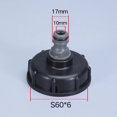 UMETASS S60x6 χοντρό νήμα 1/2 ιντσών προσαρμογός δεξαμενής με καπάκι βρύσης συμβατός για δεξαμενή IBC