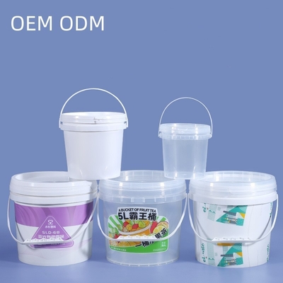 6L οικιακό διαφανές πλαστικό στρογγυλό Custom Printing Candy Popcorn Cookie Bucket με κάλυμμα