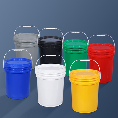 Ασφαλές σφραγίσματα καπάκια στρογγυλό 20L HDPE πλαστικό κουβά για βιομηχανικά χημικά δοχεία χρώματος