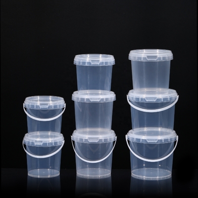 300ml 5 λίτρων IML Προσαρμοσμένο πλαστικό κουβά με κάλυμμα για μέλι μπισκότα γιαούρτι σάλτσες βουτύρου